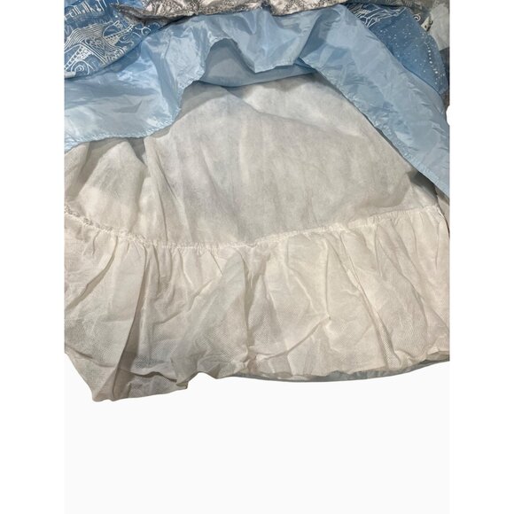 Cinderella Halloween Costume Dress With Glitter Castle Design For Girls - Picture 9 of 12